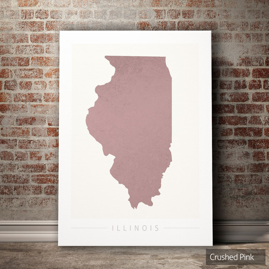 Illinois Map: State Map of Illinois - Colour Series Art Print