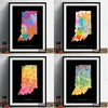 Indiana Map: State Map of Indiana - Sunset Series Art Print