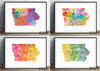 Iowa Map: State Map of Iowa - Sunset Series Art Print