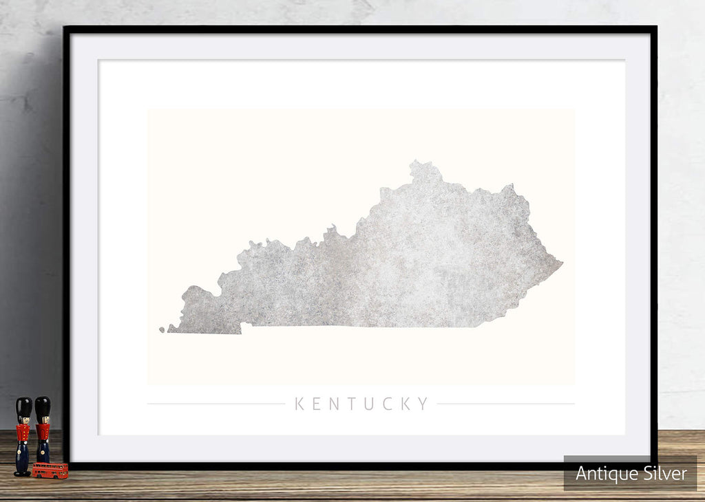 Kentucky Map: State Map of Kentucky - Colour Series Art Print