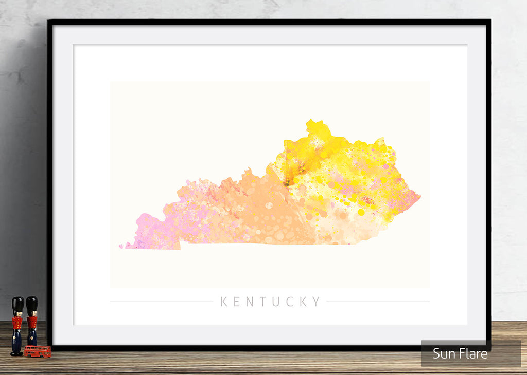 Kentucky Map: State Map of Kentucky - Nature Series Art Print
