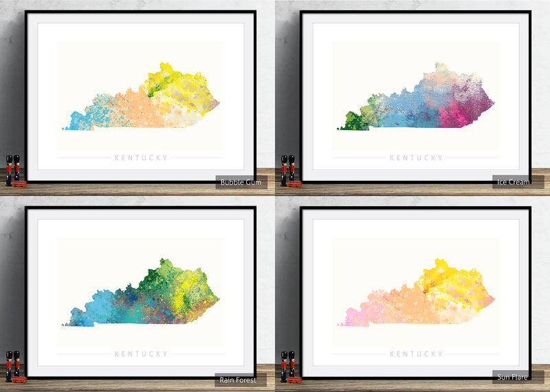 Kentucky Map: State Map of Kentucky - Nature Series Art Print