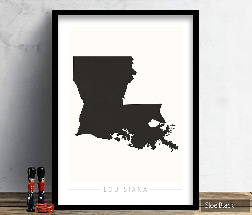 Louisiana Map: State Map of Louisiana - Colour Series Art Print