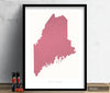 Maine Map: State Map of Maine - Colour Series Art Print