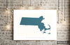 Massachusetts Map: State Map of Massachusetts - Colour Series Art Print