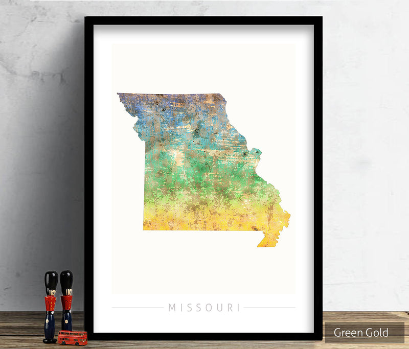 Missouri Map: State Map of Missouri - Sunset Series Art Print