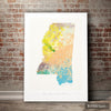 Mississippi Map: State Map of Mississippi - Nature Series Art Print