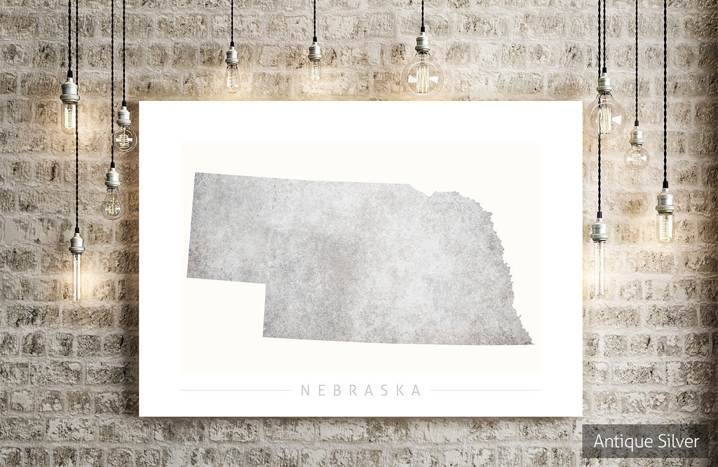 Nebraska Map: State Map of Nebraska - Colour Series Art Print