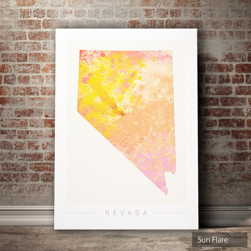 Nevada Map: State Map of Nevada - Nature Series Art Print