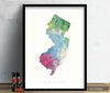 New Jersey Map: State Map of New Jersey - Nature Series Art Print