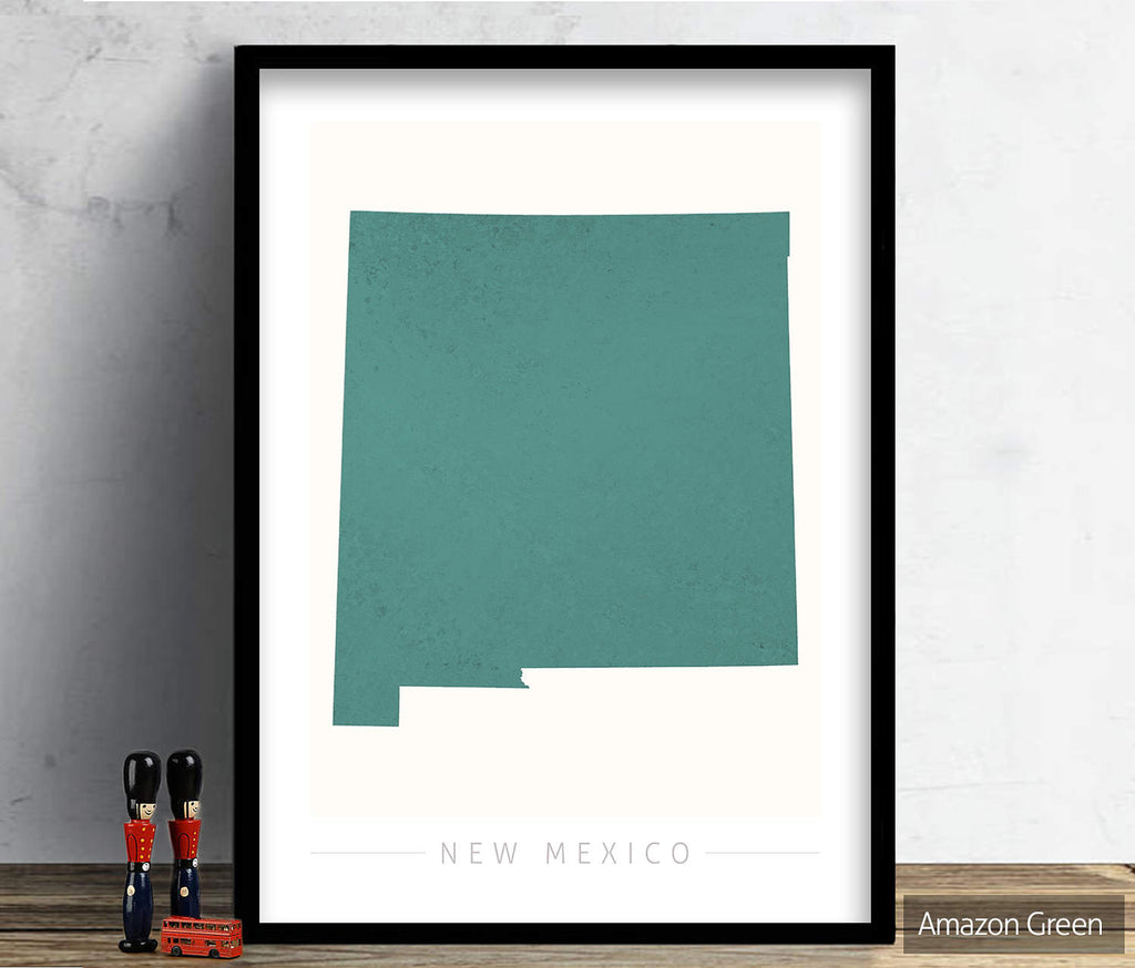 New Mexico Map: State Map of New Mexico - Colour Series Art Print