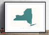 New York Map: State Map of New York - Colour Series Art Print