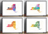 New York Map: State Map of New York - Sunset Series Art Print