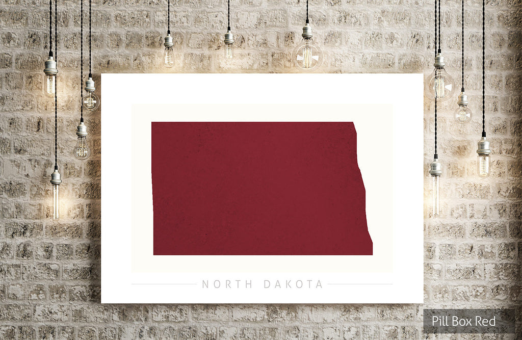 North Dakota Map: State Map of North Dakota - Colour Series Art Print