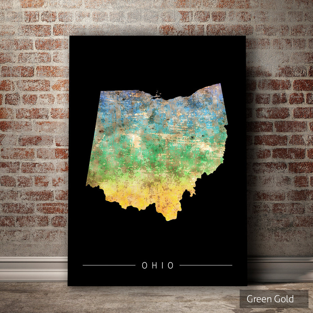 Ohio Map: State Map of Ohio - Sunset Series Art Print