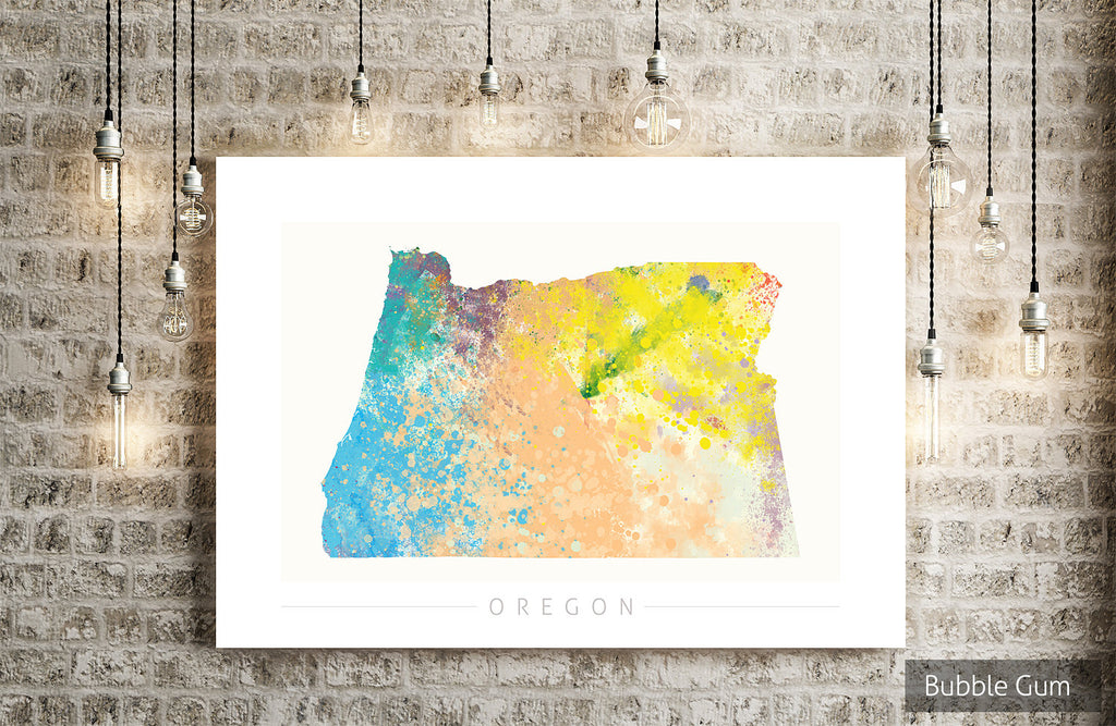 Oregon Map: State Map of Oregon - Nature Series Art Print