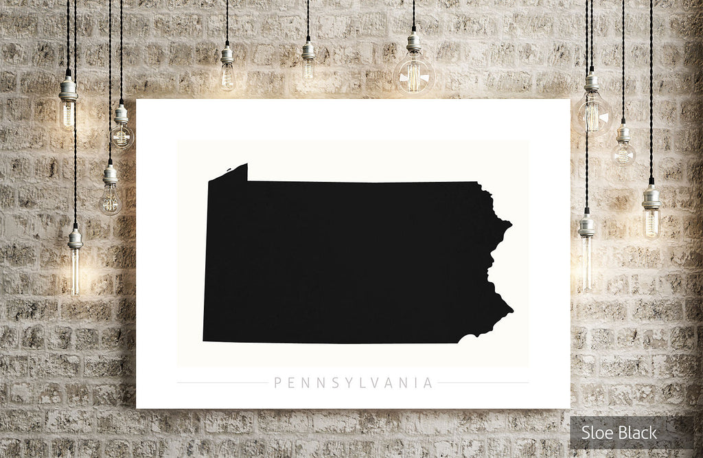 Pennsylvania Map: State Map of Pennsylvania - Colour Series Art Print