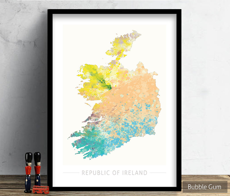 Republic of Ireland Map: Country Map  - Nature Series Art Print