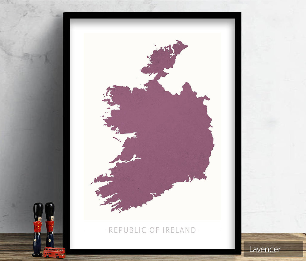 Republic of Ireland Map: Country Map of Republic of Ireland - Colour Series Art Print