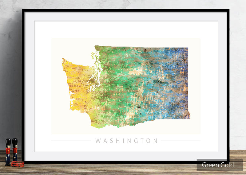 Washington Map: State Map of Washington DC - Sunset Series Art Print