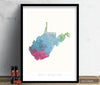 West Virginia Map: State Map of West Virginia - Nature Series Art Print