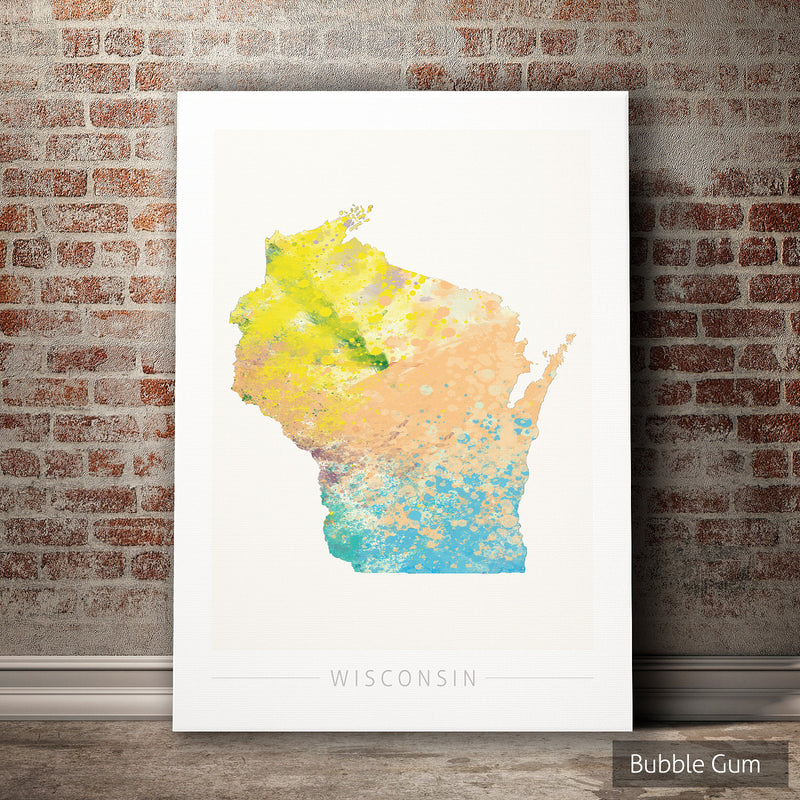 Wisconsin Map: State Map of Wisconsin - Nature Series Art Print