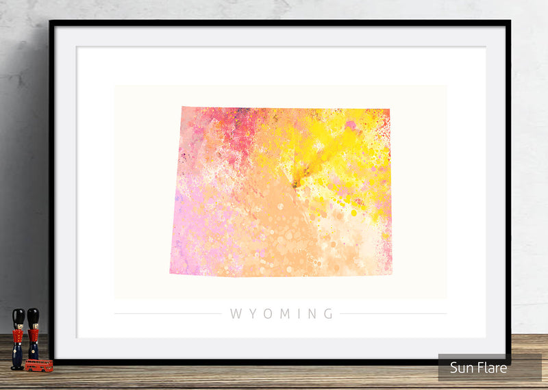 Wyoming Map: State Map of Wyoming - Nature Series Art Print