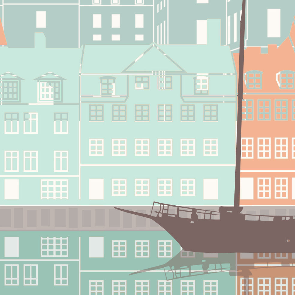 Copenhagen Skyline: Cityscape Art Print, Home