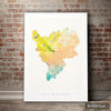 East Midlands Map: County Map of East Midlands - Nature Series Art Print