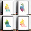 North East Map: County Map of North East England - Nature Series Art Print