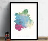 West Midlands Map: County Map of West Midlands, England - Nature Series Art Print