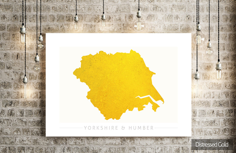 Yorkshire & Humber Map: County Map of Yorkshire and Humber - Colour Series Art Print
