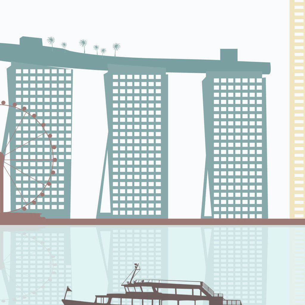 Singapore Skyline: Cityscape Art Print, Home
