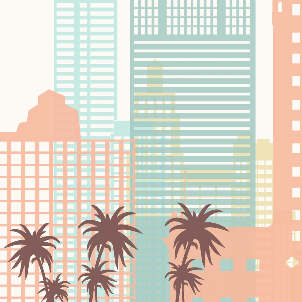 Miami Skyline: Cityscape Art Print, Home Decor