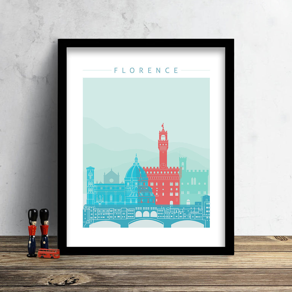 Florence Skyline: Cityscape Art Print, Home  - Winter Theme