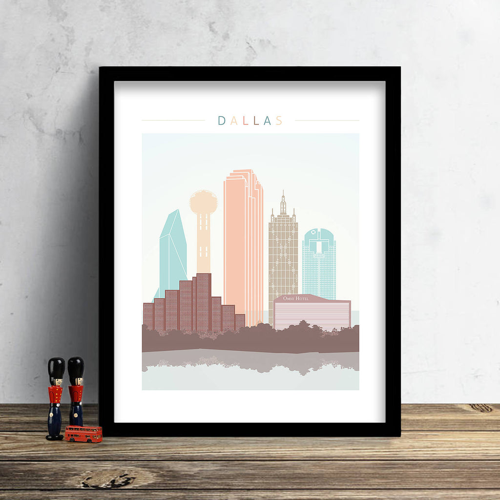 Dallas Skyline: Cityscape Art Print, Home