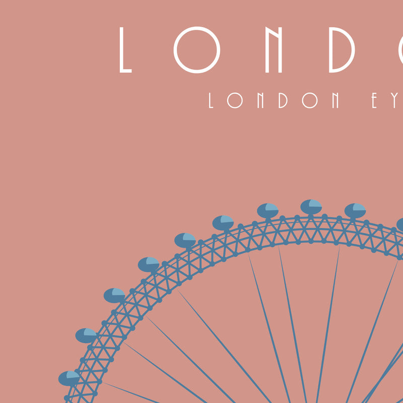 London, London Eye: Travel Poster, World Landmarks Print