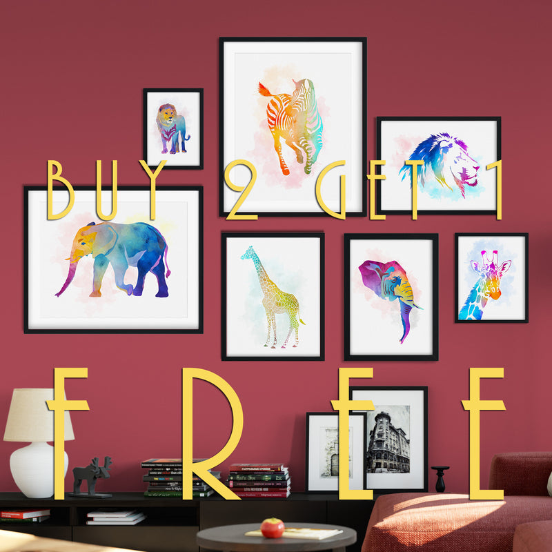 Giraffe Head: Watercolour Print For Nursery, Home Decor - Africa Animal Illustration Series