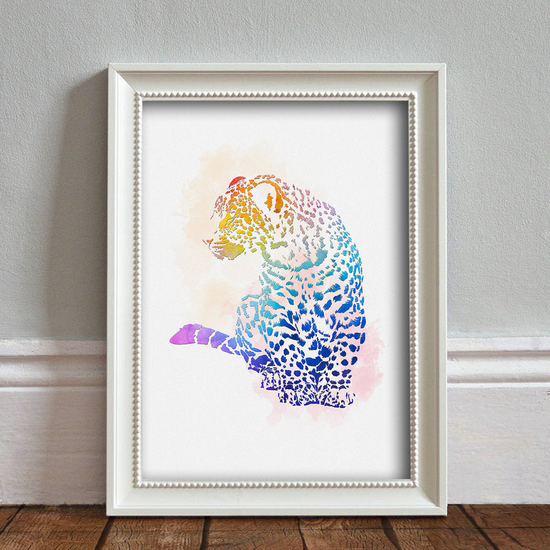 Leopard: Watercolour Print For Nursery, Home Decor - Africa Animal Illustration Series