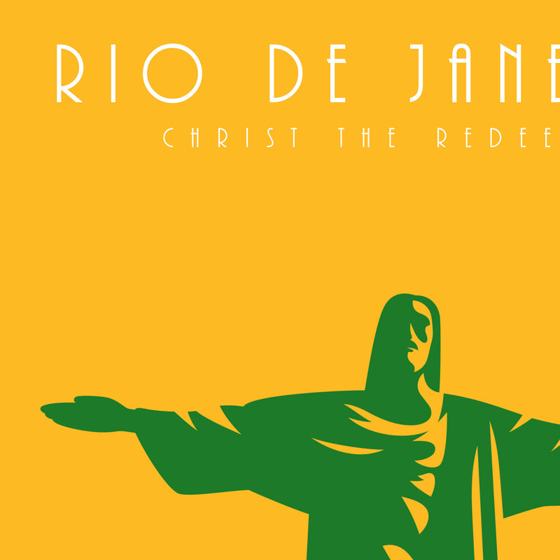 Rio De Janeiro, Christ the Redeemer: Travel Poster, World Landmarks Print