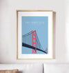San Francisco, Golden Gate Bridge: Travel Poster, World Landmarks Print