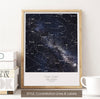 Custom Star Map Print, Night Sky Print, Star Chart Poster or Canvas - Anniversary Gift - DEEP HDR SQUARE