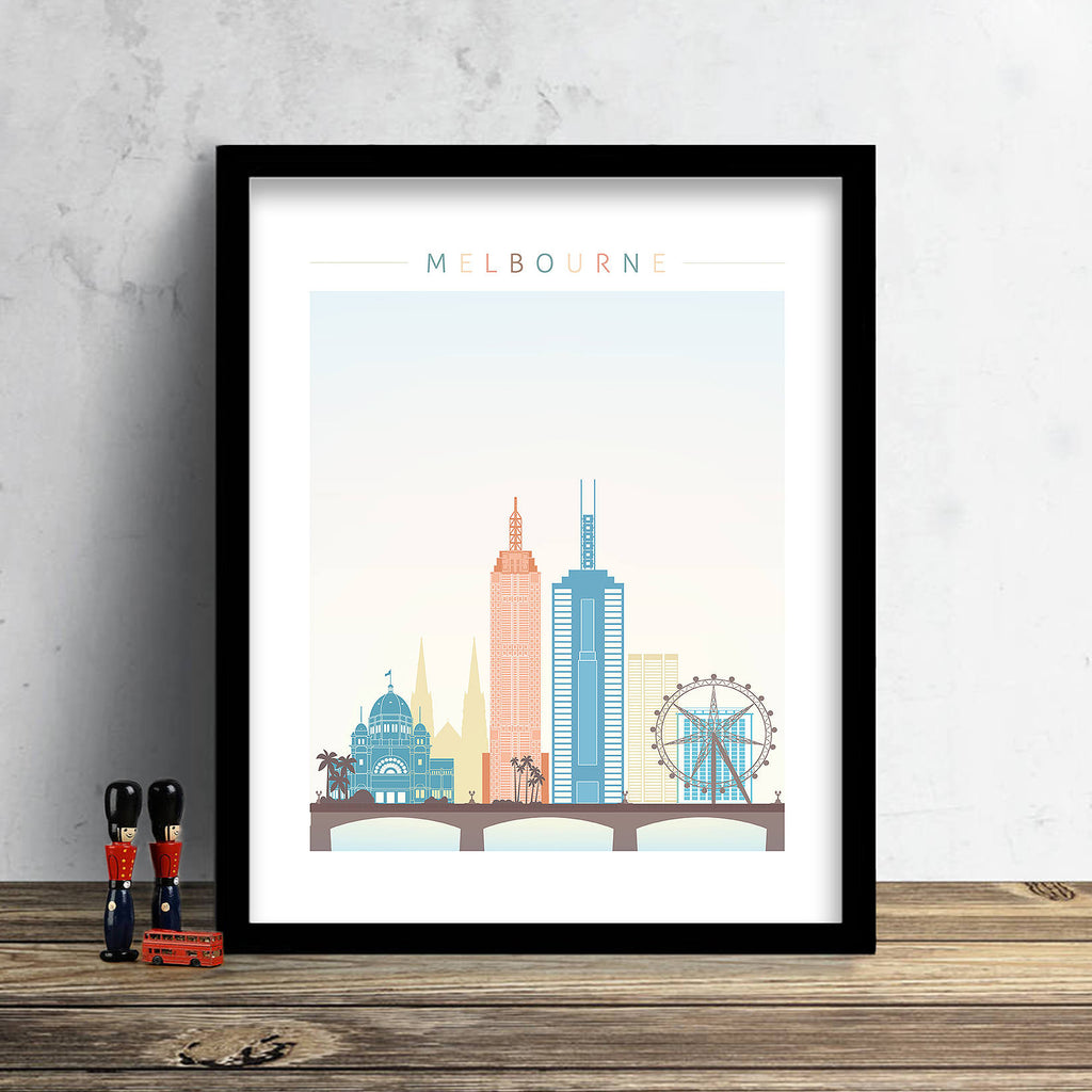 Melbourne Skyline: Cityscape Art Print, Home