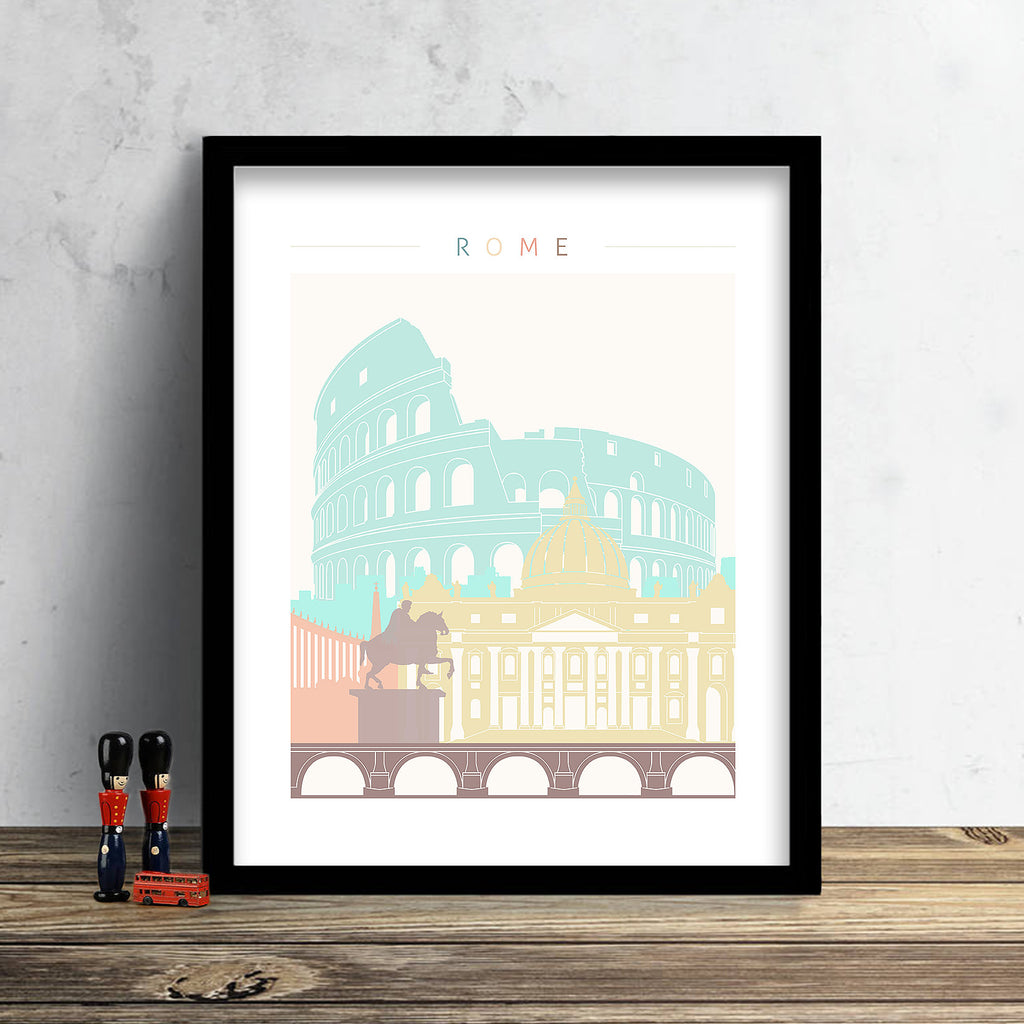Rome Skyline: Cityscape Art Print, Home