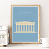 Athens, Parthenon, Acropolis in Greece: Travel Poster, World Landmarks Print