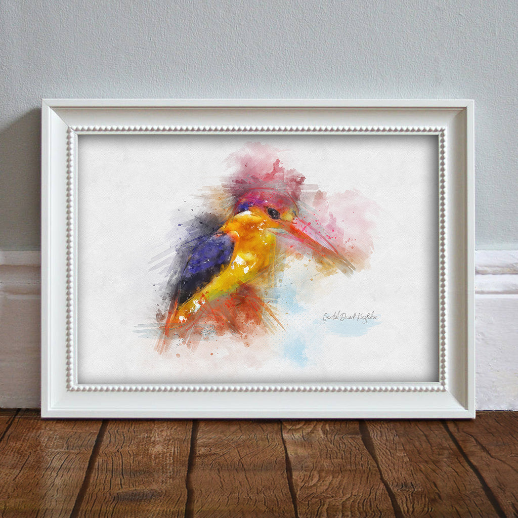 Kingfisher: Watercolor Illustration Wildlife Art Print
