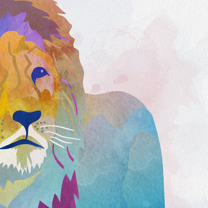 Lion: Watercolour Print For Nursery, Home Decor - Africa Animal Illustration Series