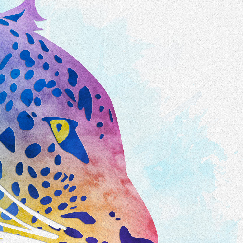 Leopard Head: Watercolour Print For Nursery, Home Decor - Africa Animal Illustration Series