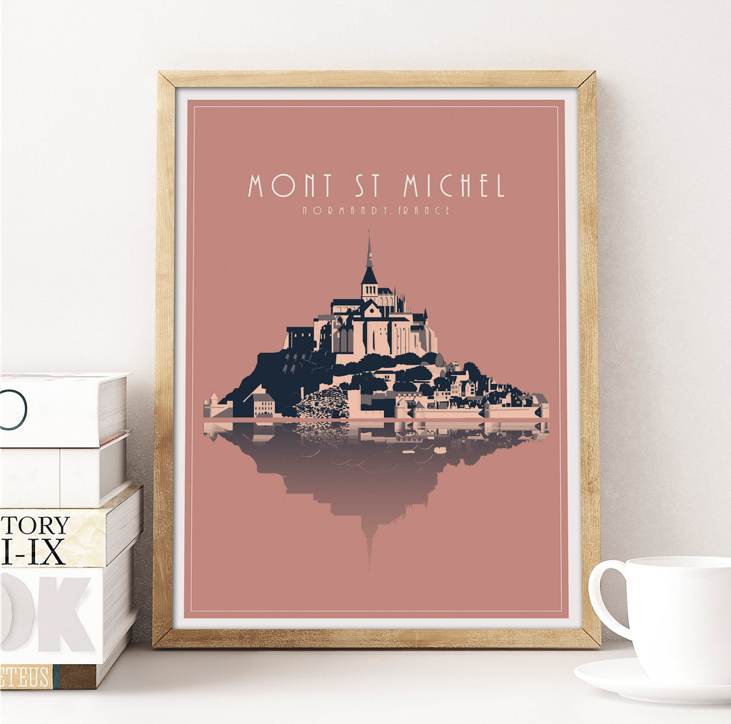 Mont Saint Michel, France: Travel Poster, World Landmarks Print