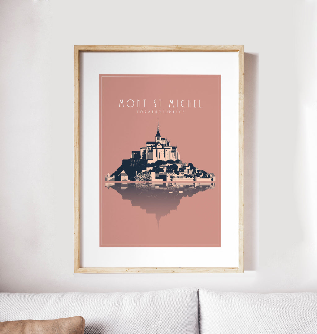 Mont Saint Michel, France: Travel Poster, World Landmarks Print